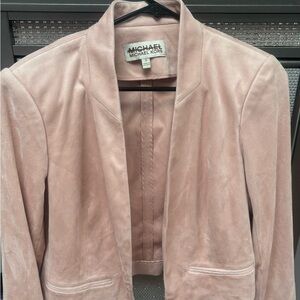 Michael Kors Faux Suede Blazer – Size 8 / Medium – Blush Pink, Elegant & Chic